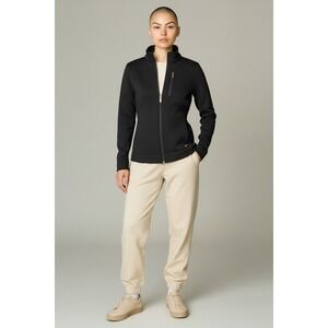 Calvin Klein Women Black Full Zip Mock Neck Knit Jacket Athletic Casual‎ Size M